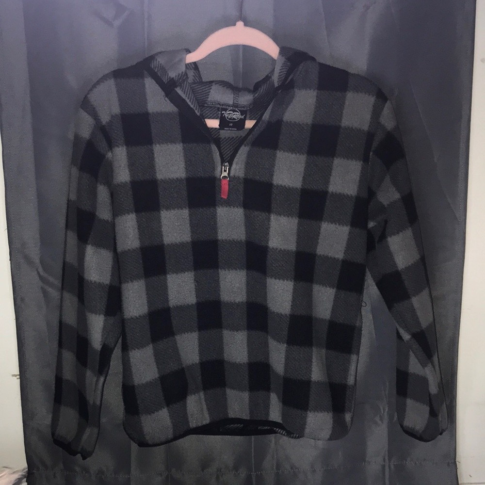 Plaid Black and Grey hoodie